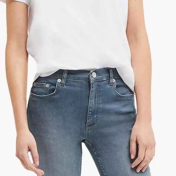 Women's Mid Rise Denim Light Wash Ripped Skinny Jeans French Connection - Picture 2 of 4